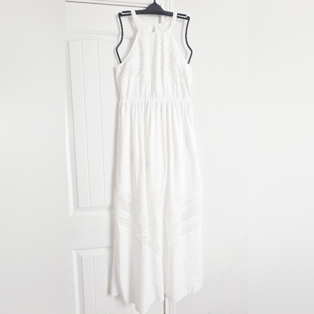 Altar'd State White Summer Dress Size Medium Flowy Beachy Lightweight